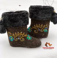 г. Иваново Валенки женские укороченные с мехом и вышивкой Дана" 36